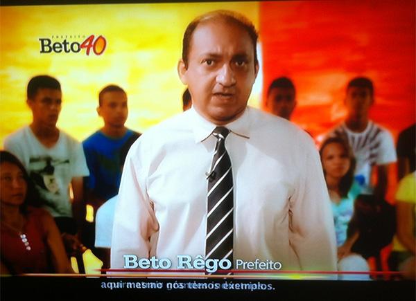 Beto em seu programa eleitoral...(Imagem:Reprodução)
