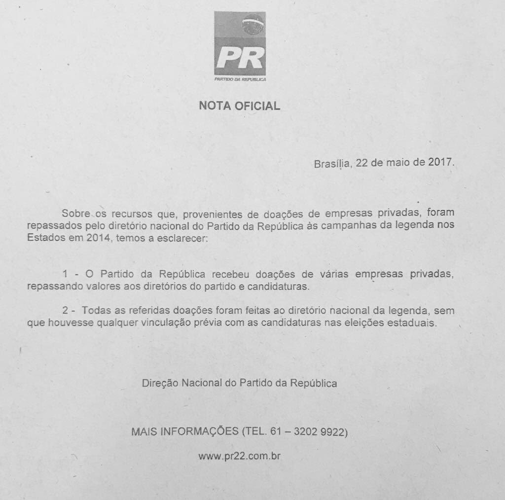 Nota do PR