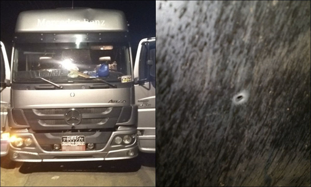 Caminhão interceptado pela Força Tática