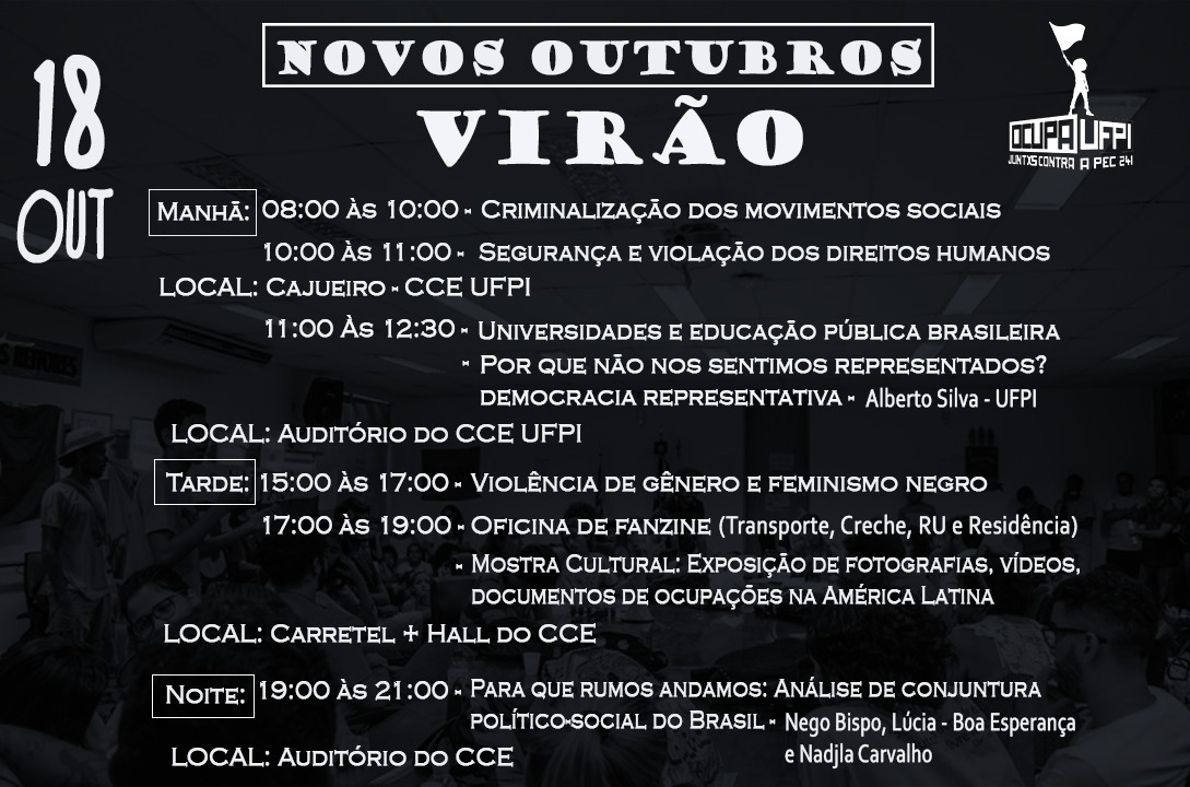 Estudantes da UFPI organiza programação especial para celebrar um ano após a ocupação da reitoria.