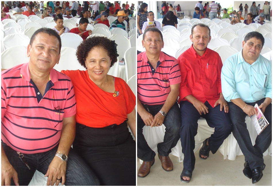 Francisco Milanez junto com Regina Sousa e Cícero Magalhães em fotos de 2014.