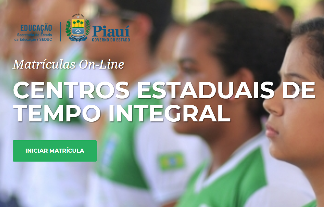 Estão abertas matrículas para os Centros de Ensino de Tempo Integral do Piauí.