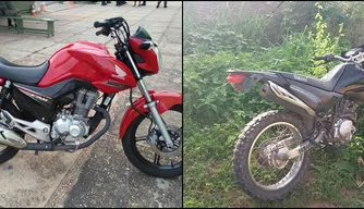 Motos recuperadas pela polícia.