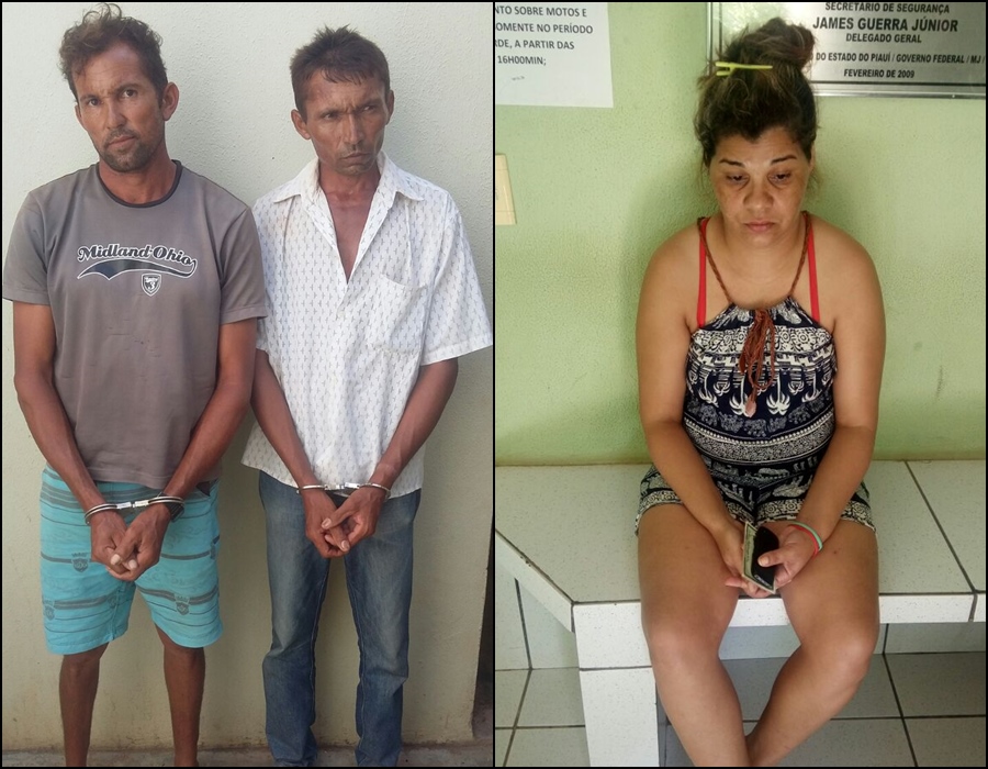 Criminosos Edvan Elias da Silva, Gilvan Elias da Silva e Antônia Alves de Araújo Silva.