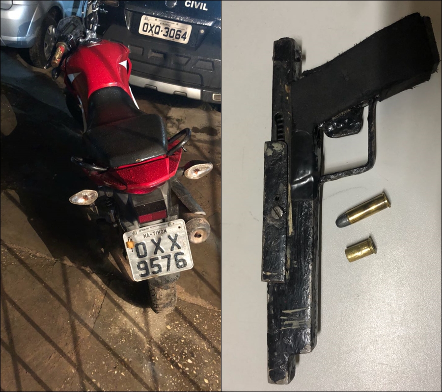 Adolescentes são autuados com motocicleta roubada e arma de fogo