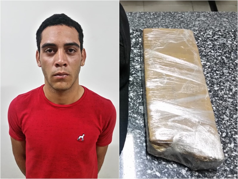 Preso por tráfico de drogas.