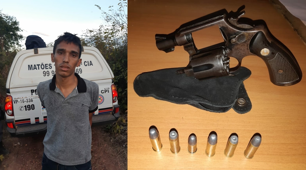 Acusado foi preso pela PM por porte ilegal de arma de fogo em povoado de Matões.