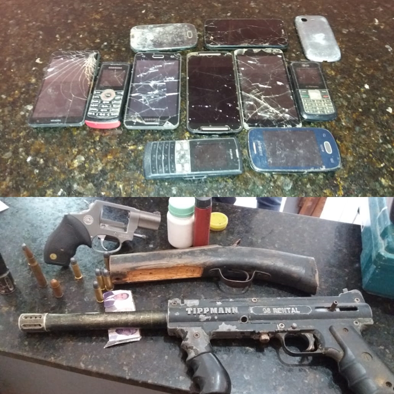 Objetos encontrados em poder do casal.