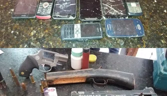 Objetos encontrados em poder do casal.