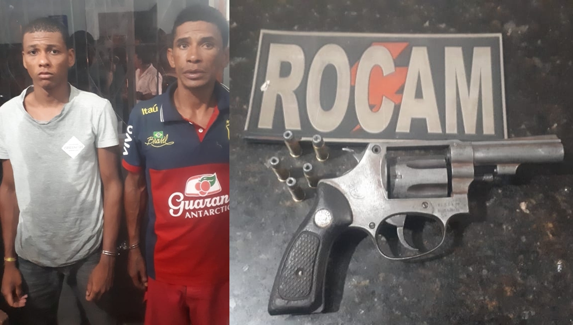 Os acusados foram presos no bairro Cidade Nova com revólver e munições.