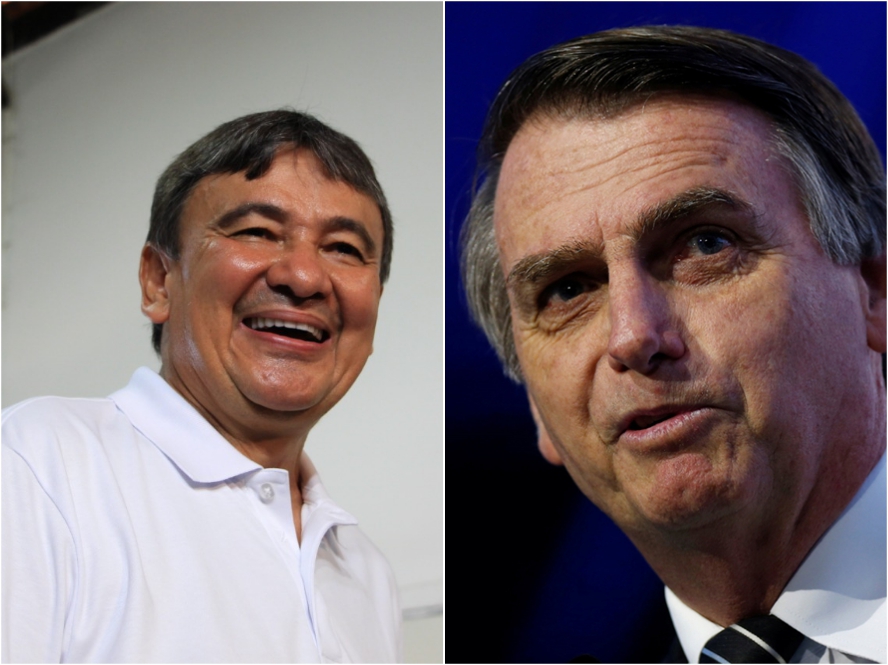 Wellington Dias e Jair Bolsonaro.