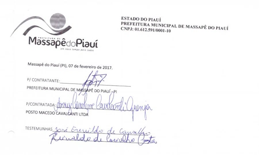 Contrato assinado no ano de 2017.