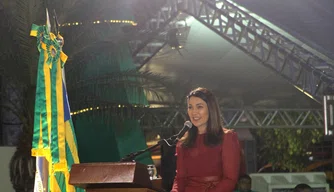 Margarete Coelho faz avaliação de mandato e agradecimentos em seu discurso.