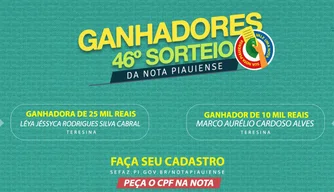 A lista com o nome dos ganhadores será divulgada na próxima segunda-feira (1°).