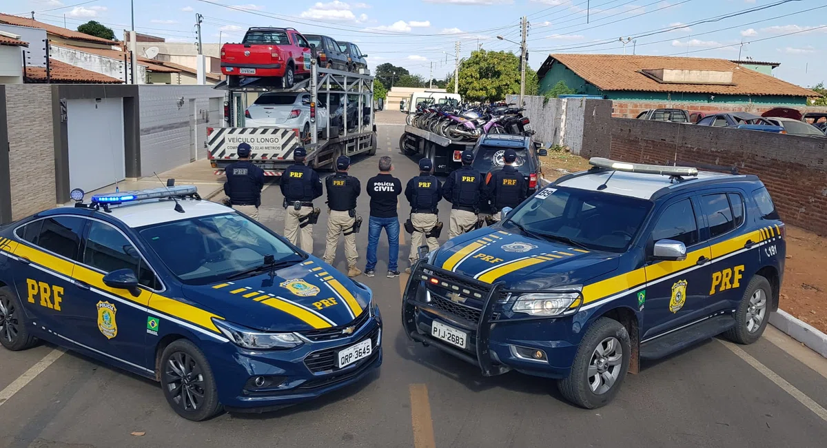 Agentes da Polícia Civil e da Polícia Rodoviária Federal na Operação Hircus.