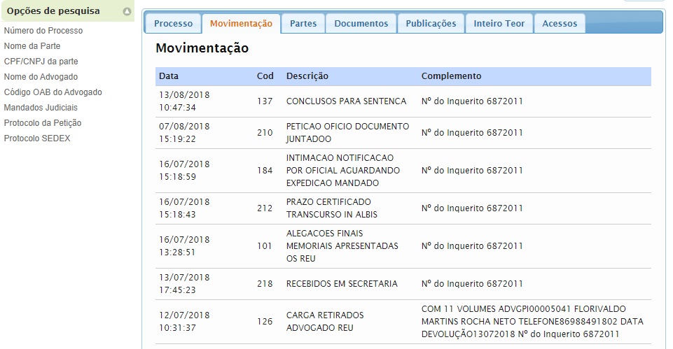 Processo contra ex-reitor Luiz Júnior.