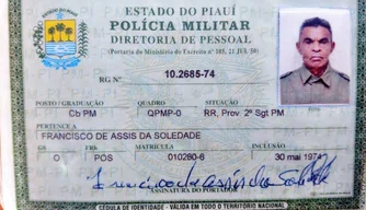 Carteira de identidade do policial assassinado.