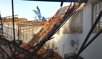 Teto de galpão desaba e seis pessoas ficam feridas em Parnaíba.