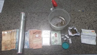 Material apreendido pela Força Tarefa com os suspeitos em Luís Correia.