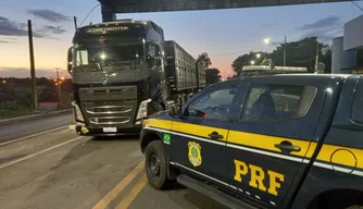 Caminhão após a flagra