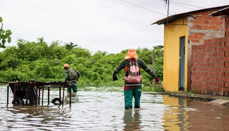 Alagamento na Vila Apolônia em Teresina