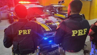 PRF apreende drogas e celulares novos sem nota fiscal.