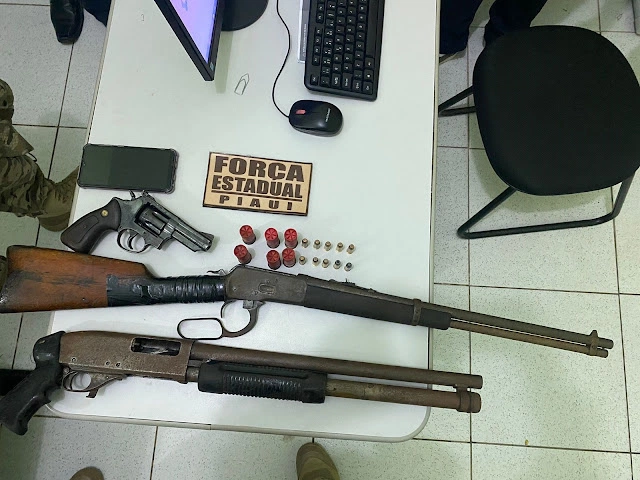 Material apreendido pela Força Estadual Integrada de Segurança Pública.