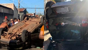 Carro envolvido em acidente no Dirceu II.