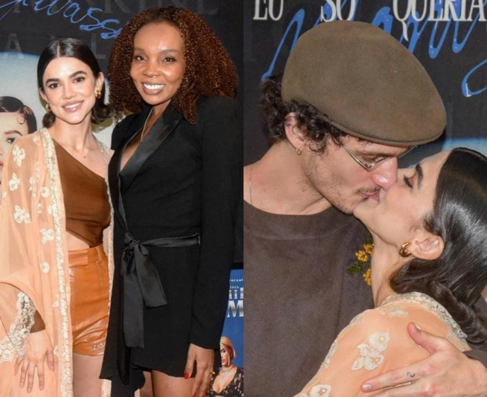 Manu Gavassi recebe colegas, família e namorado em show em São Paulo.