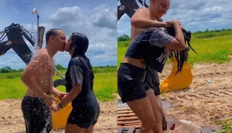 João Gomes e namorada