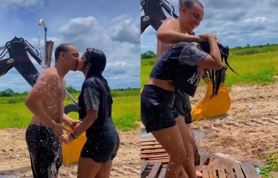 João Gomes e namorada