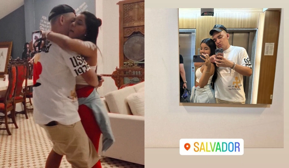 João Gomes e namorada