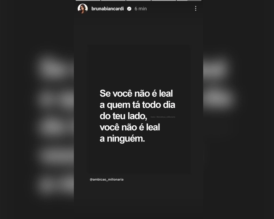 Bruna Biancardi via Stories do Instagram