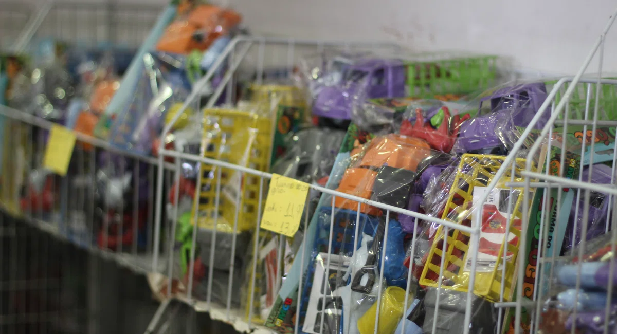 Venda de brinquedos para o Dia das Crianças