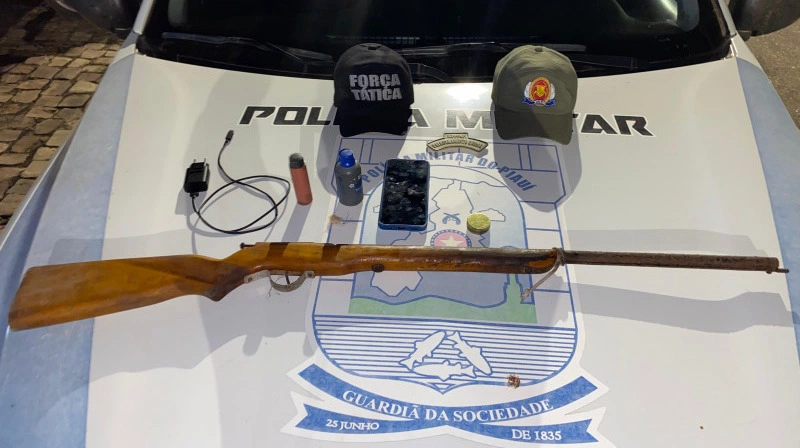 Arma apreendida com suspeito de estupro