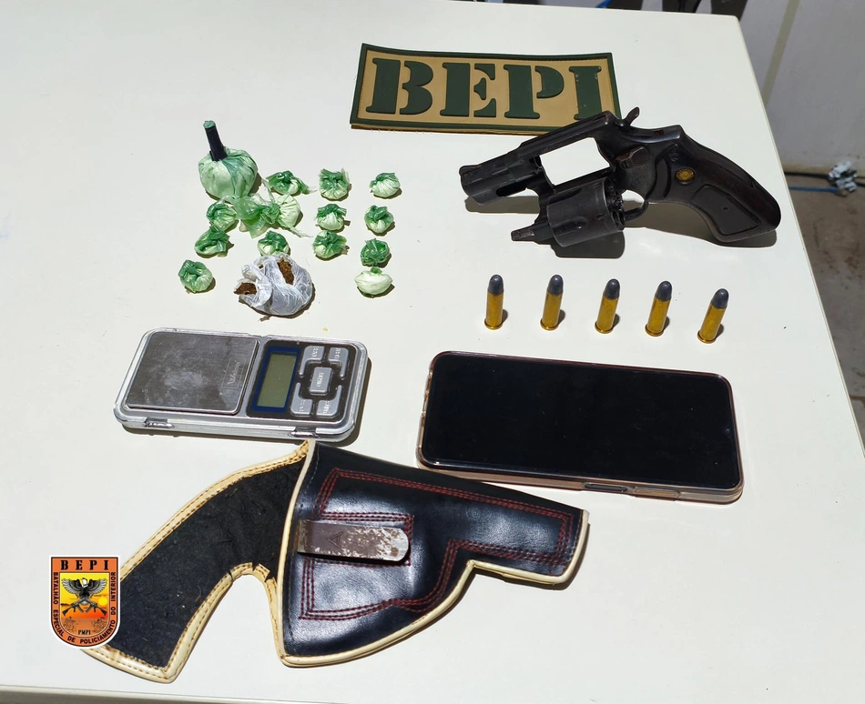 Materiais apreendidos pela equipe do BEPI