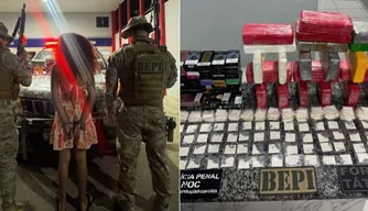 Mulher presa com drogas e cigarros eletrônicos em ônibus.