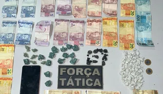 Materiais apreendidos pela Polícia Militar.