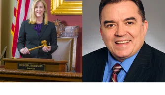 Deputada Melissa Hortman e senador John Hoffman