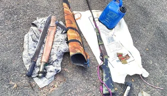 Materiais apreendidos pela Polícia Militar