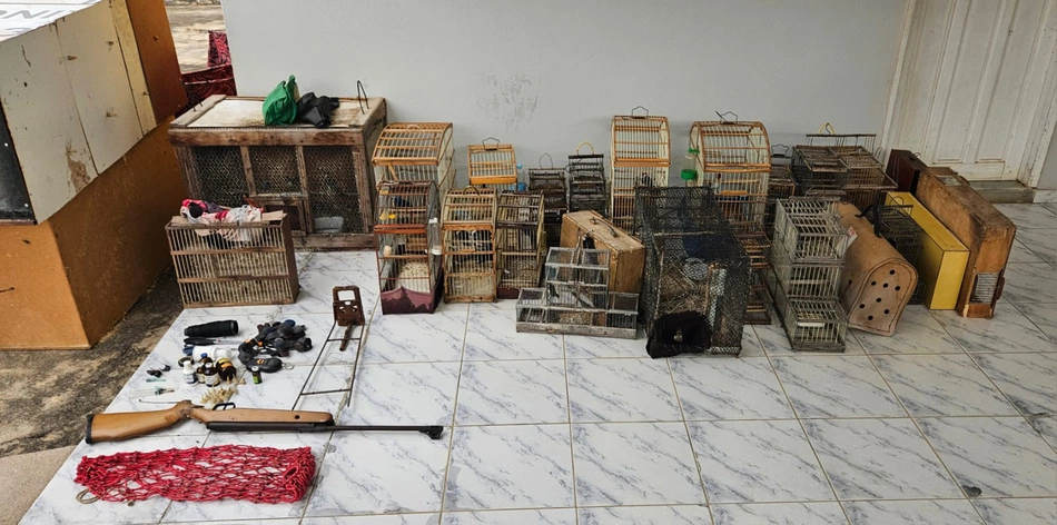 Materiais apreendidos pela Polícia Militar