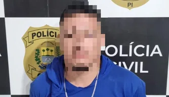 Suspeito preso pela Polícia Civil.