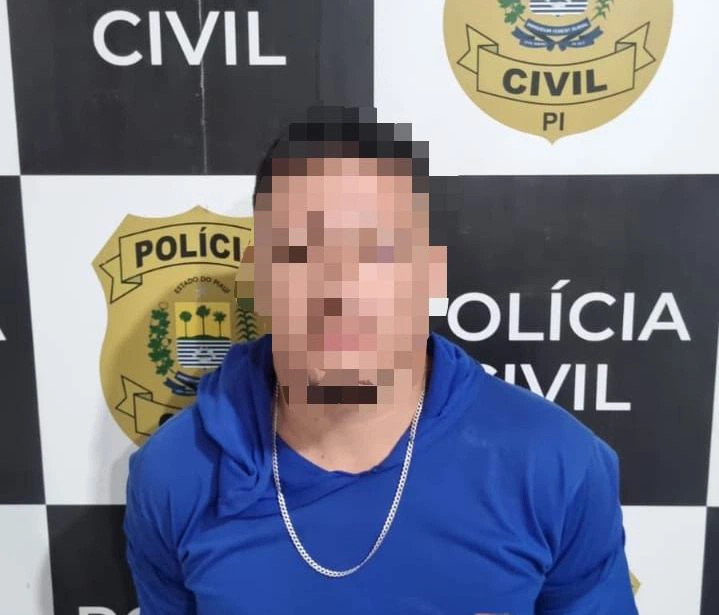 Suspeito preso pela Polícia Civil.