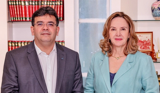 Procuradora de Justiça Cláudia Seabra e Rafael Fonteles