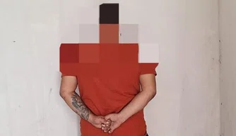 Suspeito preso pela PM - PI, em Pio IX.