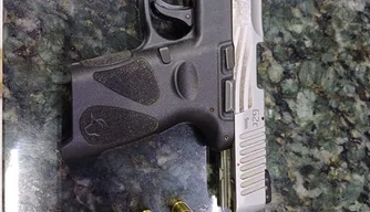 Arma localizada pela Polícia Rodoviária Federal.