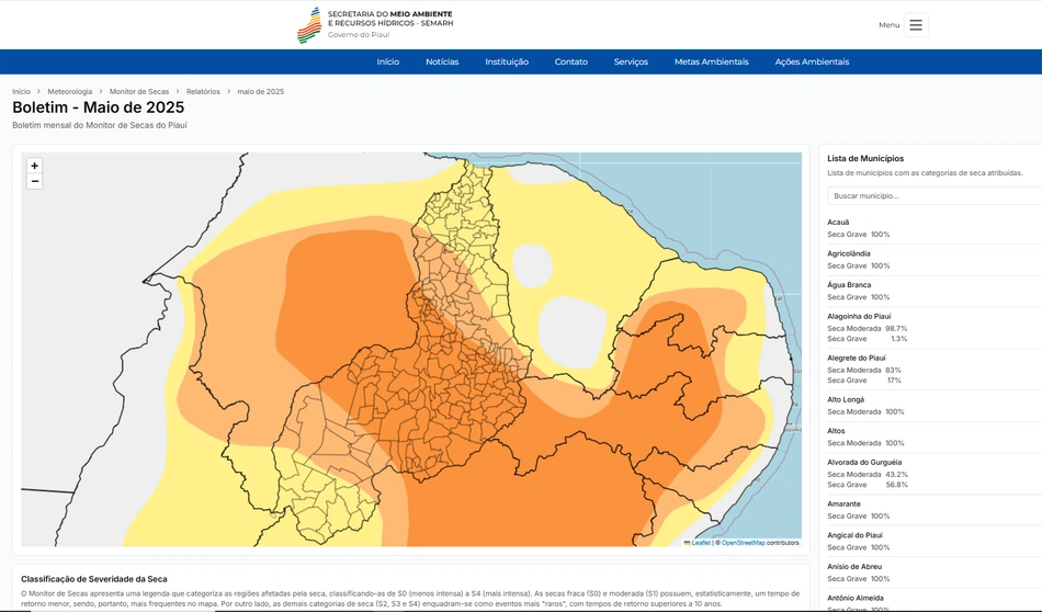 Monitoramento de meteorologia da Semarh