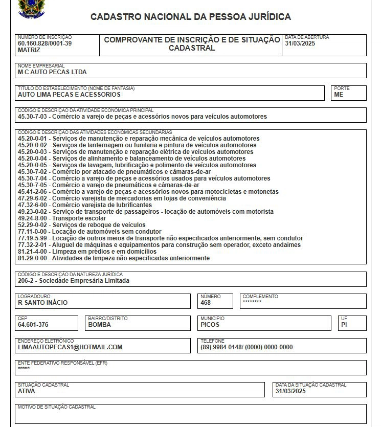 Registro da empresa na Receita Federal