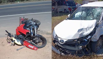 Grave acidente envolvendo carro e moto