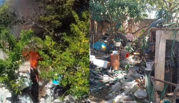 Incêndio atinge casa de reciclagem no bairro Monte Castelo
